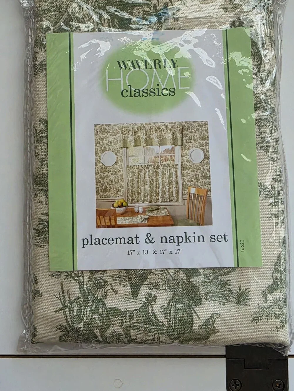 Waverly Home Classics Rustic Life Sage Toile Placemat & Napkin Set NIP 6 Sets